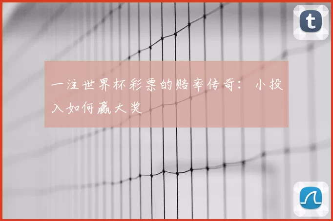 一注世界杯彩票的赔率传奇:小投入如何赢大奖